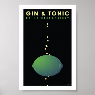 Affiche Carte Gin & Tonic (4" x 6")