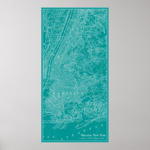 Affiche Carte graphique de New York