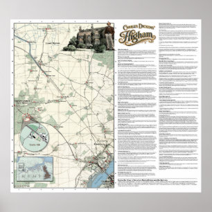 Affiche Carte haute résolution de Higham de Charles Dicken