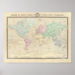 Affiche Carte historique 2 du monde