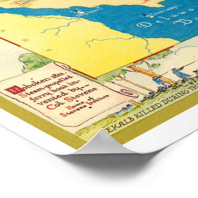 Affiche Carte historique du New Jersey (Coin)