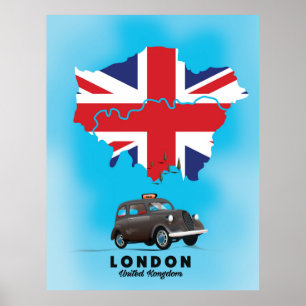 Affiche Carte illustrée de Londres