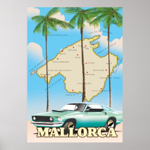 Affiche Carte illustrée de Majorque