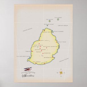 Affiche Carte illustrée de Malte