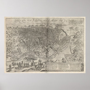 Affiche Carte imagée vintage du Caire Egypte (1575)
