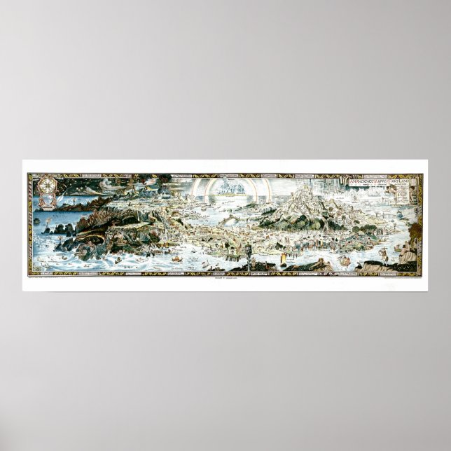 Affiche Carte imaginaire classique Fairyland 1920 (Devant)