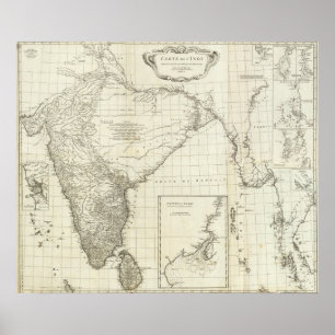 Affiche Carte indienne