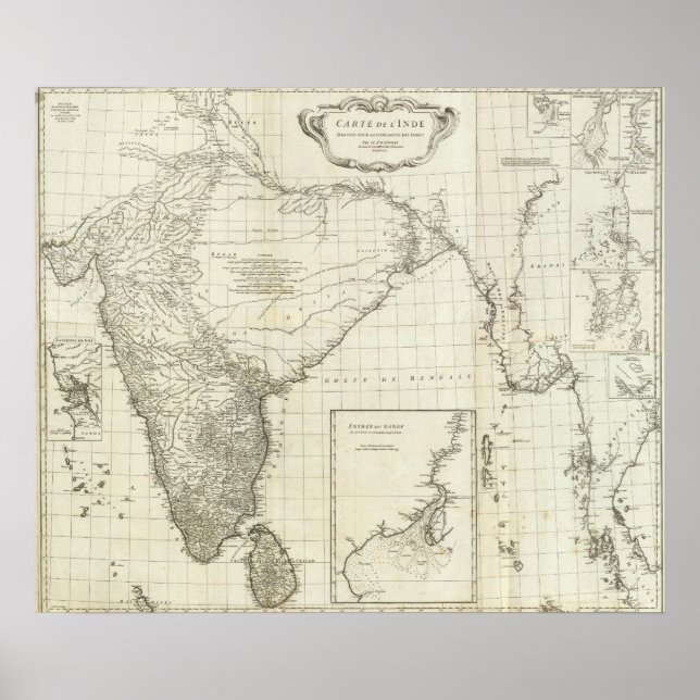 Affiche Carte indienne (Devant)