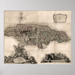 AFFICHE CARTE : JAMAICA, 1763