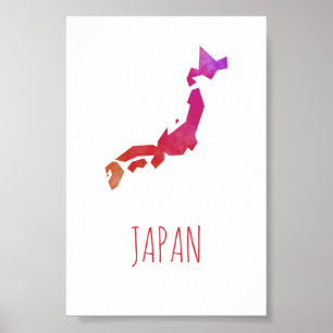 Affiche Carte Japon