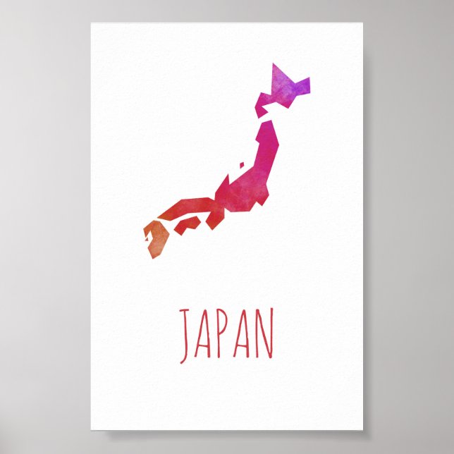 Affiche Carte Japon (Devant)