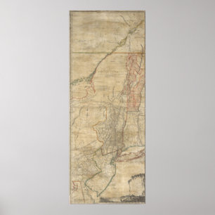 Affiche Carte Jeffreys 1768 de New York et New Jersey