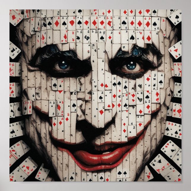 Affiche Carte Jocker's Face Playing Card (Devant)