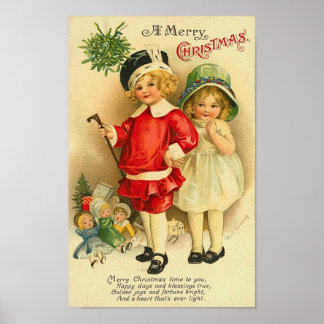 Affiche Carte Joyeuse pour enfants de Noël