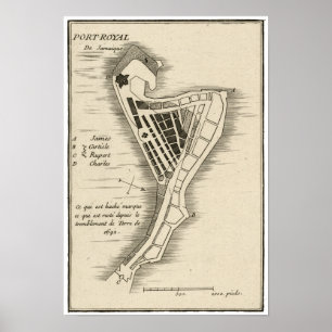 Affiche CARTE : La JAMAÏQUE, 1755