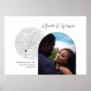 Affiche Carte Las Vegas Mariage Fiançailles photo cadeau
