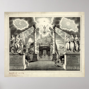 Affiche Carte maçonnique (1846)