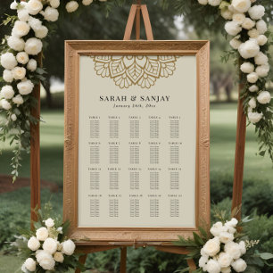 Affiche Carte Mariage Gold Mandala