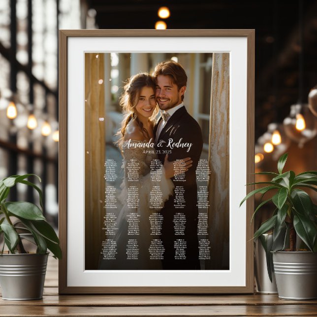 Affiche Carte mariage photo élégante 20 tables (Créateur téléchargé)