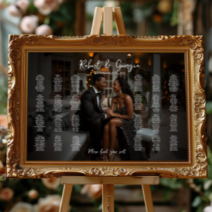 Affiche Carte mariage photo élégante 24 tables