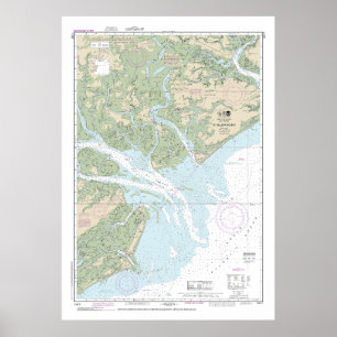 Affiche Carte marine du détroit de Sainte-Hélène 11517