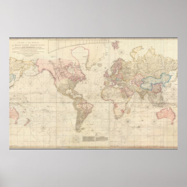 Affiche Carte Mercator de l'affiche mondiale (Devant)
