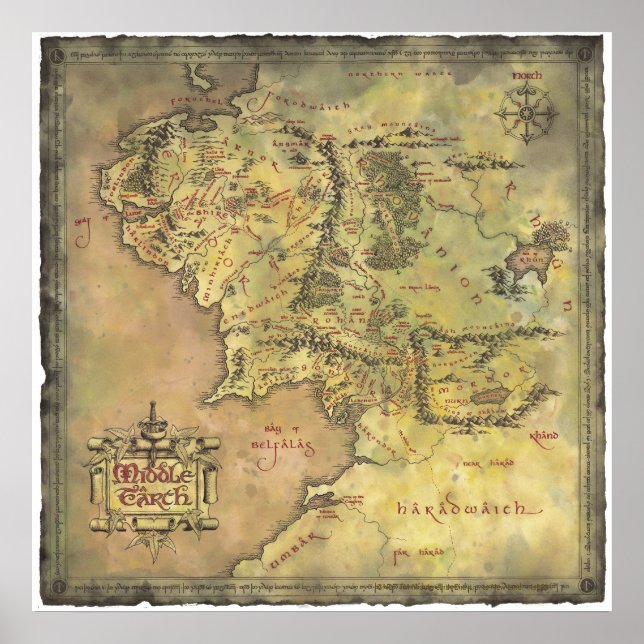 Affiche Carte MIDDLE EARTH™ (Devant)