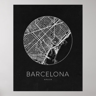 Affiche Carte minimaliste de Barcelone