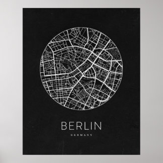 Affiche Carte minimaliste de Berlin