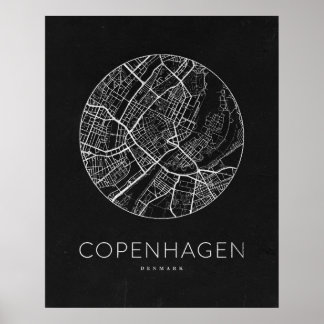 Affiche Carte minimaliste de Copenhague