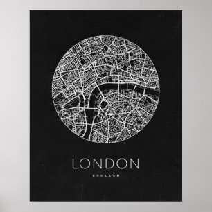 Affiche Carte minimaliste de Londres City
