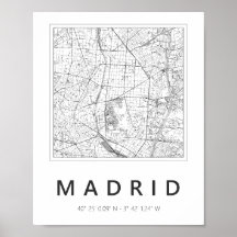 Carte minimaliste de Madrid