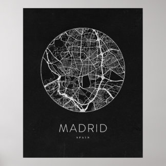 Affiche Carte minimaliste de Madrid