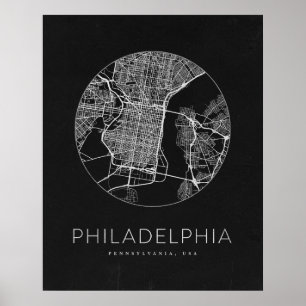 Affiche Carte minimaliste de Philadelphie
