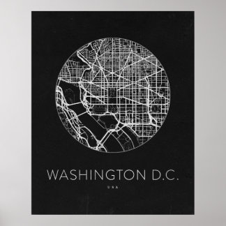 Affiche Carte minimaliste de Washington DC