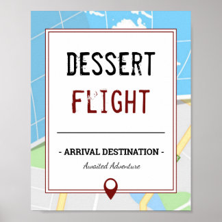 Affiche Carte moderne | Voyage | Panneau dessert