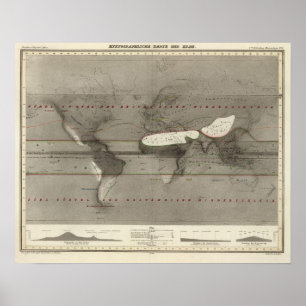 Affiche Carte mondiale des précipitations