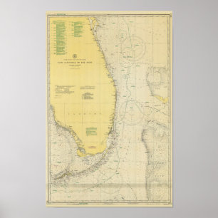 Affiche Carte nautique vintage de Floride