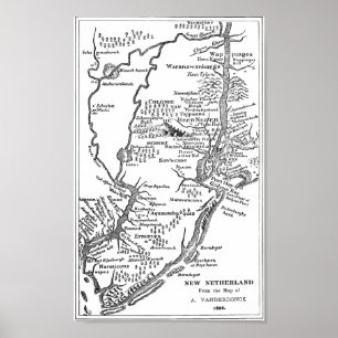 Affiche Carte néerlandaise de New York dans nouveau