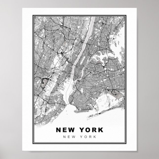 Affiche Carte New York (Devant)