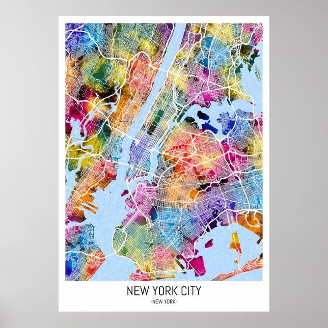 Affiche Carte New York (Devant)