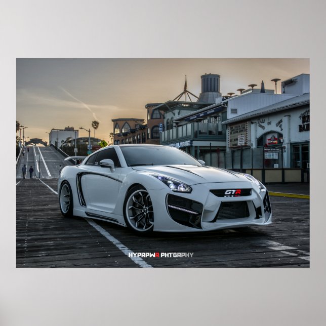 Affiche Carte Nissan GT-R avec LED (Devant)