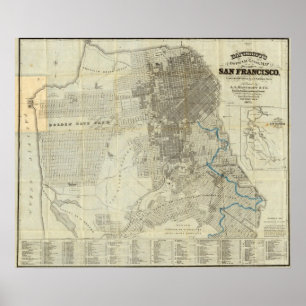 Affiche Carte officielle de ville de San Francisco de