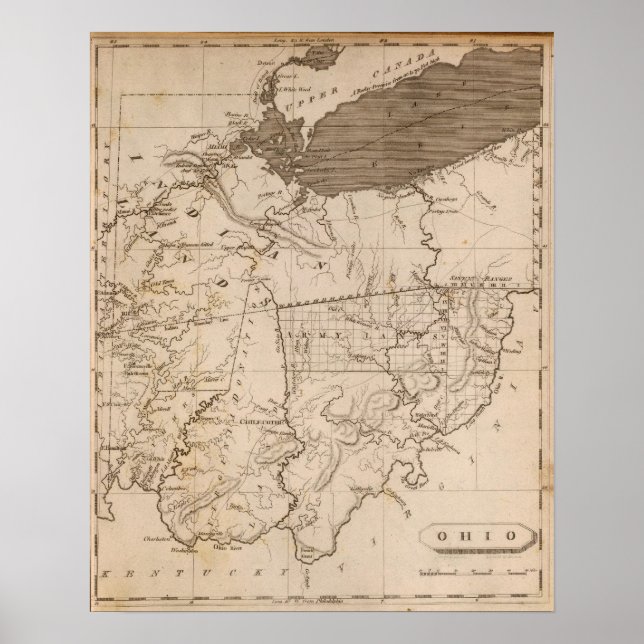 Affiche Carte Ohio par Arrowsmith (Devant)