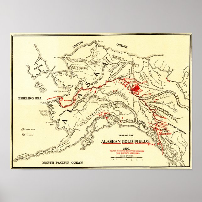 Affiche Carte panoramique de l'Alaska (Devant)