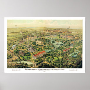 Affiche Carte panoramique de Nashville TN NUMÉRIQUEMENT