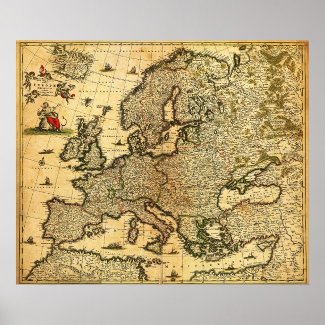 Affiche Carte panoramique EuropeEurope 3 (Devant)