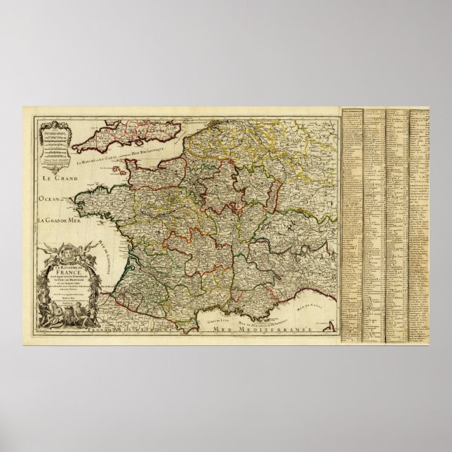 Affiche Carte panoramique FranceFrance (Devant)