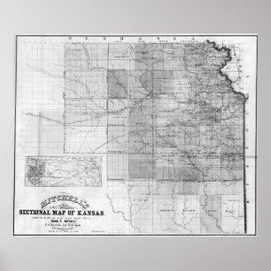 Affiche Carte panoramique KansasKansas