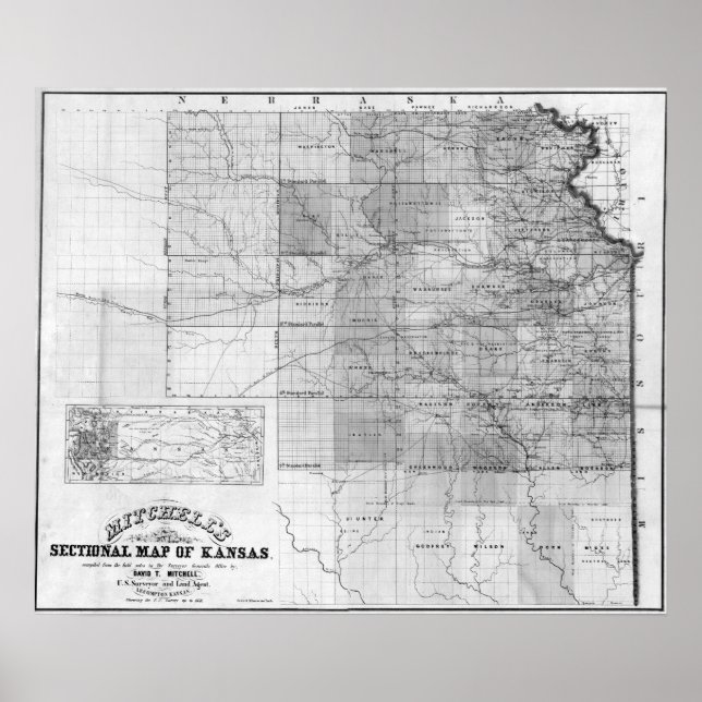 Affiche Carte panoramique KansasKansas (Devant)